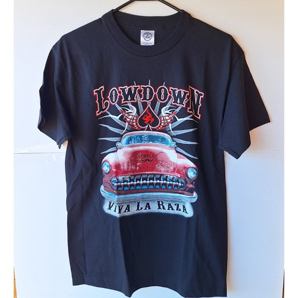 Vintage Low Down Cholo Viva La Raza Black Size Medium T-Shirt